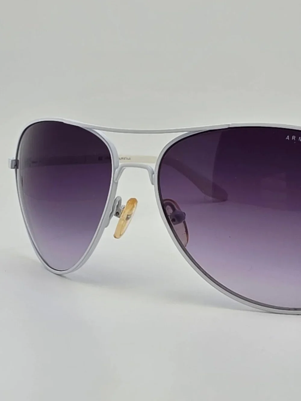 Armani Exchange AX037/S White Frame Grey Gradient Lens Aviator Sunglasses w Case